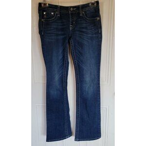 Miss Me Dark Boot Cut Jeans JP5429B sz 28 Flap Pocket Bling